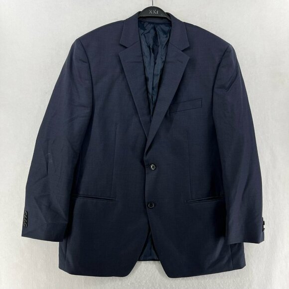 Michael Korrs Blazer Jacket Mens 46 Navy Blue Notche Lapel Fully Lined Suit Coat - Picture 1 of 14